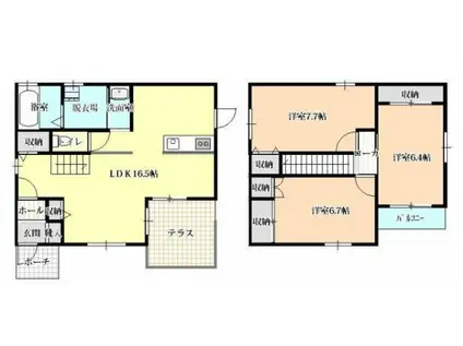 CASA QUATTRO(3LDK/1階)の間取り写真