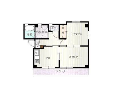 ヴェルドール神明(2DK/2階)の間取り写真