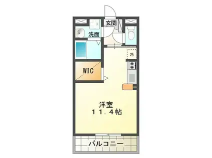 シエテ久居元町レジデンス(ワンルーム/4階)の間取り写真