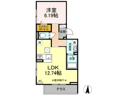 マーリエ I(1LDK/1階)の間取り写真