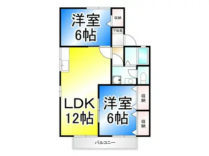 セジュール8たなか(2LDK/1階)の間取り写真