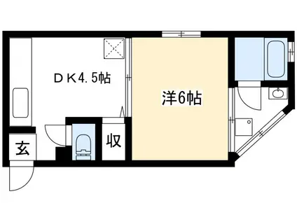 吉田ハイツ(1DK/1階)の間取り写真
