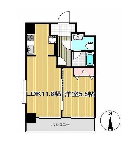 ヒューマンハイム平成(1LDK/2階)の間取り写真