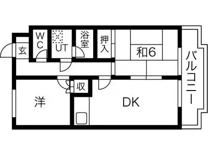 レジデンス東刈谷(2DK/4階)の間取り写真