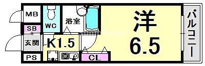 エスリード三宮フラワーロード(1K/8階)の間取り写真