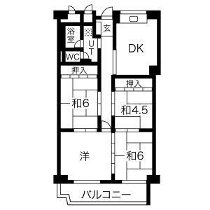 リリーハイツ八事(4DK/2階)の間取り写真