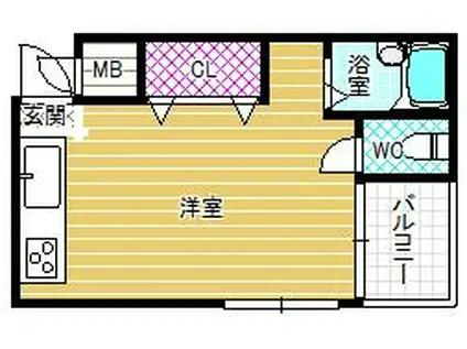 カルムK2(ワンルーム/3階)の間取り写真