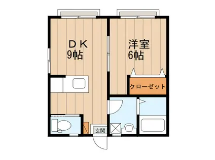 T・Hブランド(1DK/1階)の間取り写真