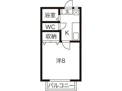 LAPIS RURI(1K/1階)の間取り写真