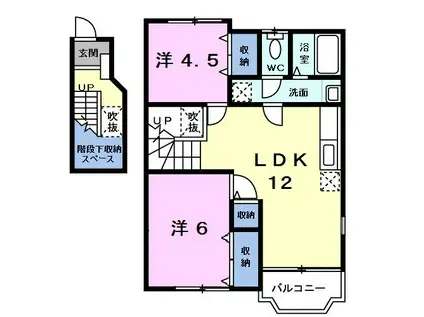 クレストール彩(2LDK/2階)の間取り写真