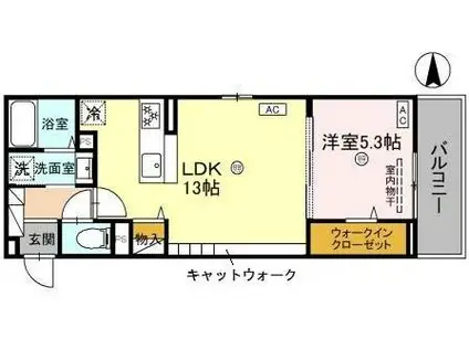 EUPHORIA籠池通(1LDK/3階)の間取り写真