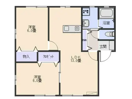サンクエスト(2LDK/1階)の間取り写真