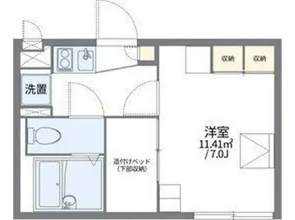 レオパレスNKサウスキャッスル(1K/2階)の間取り写真