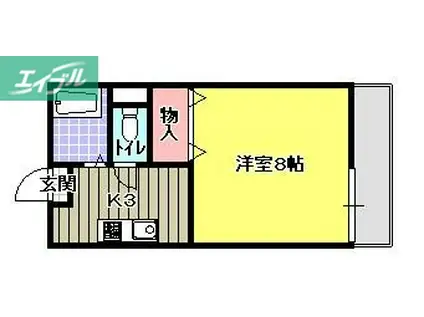 エクセレント伊福町(1K/2階)の間取り写真