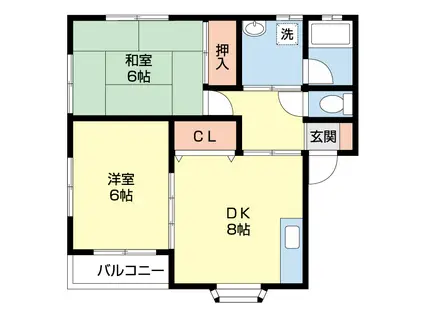 ハイツプルメリア(2DK/2階)の間取り写真