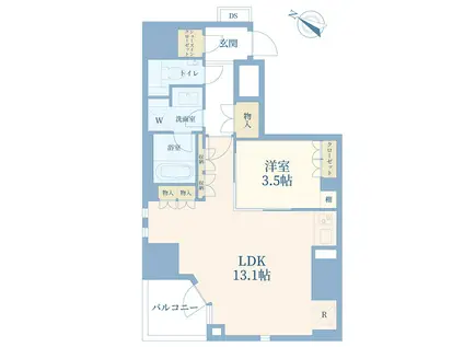 リビオ人形町日本橋浜町グリーンテラス(1LDK/5階)の間取り写真