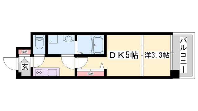 アルティザ(1DK/12階)の間取り写真
