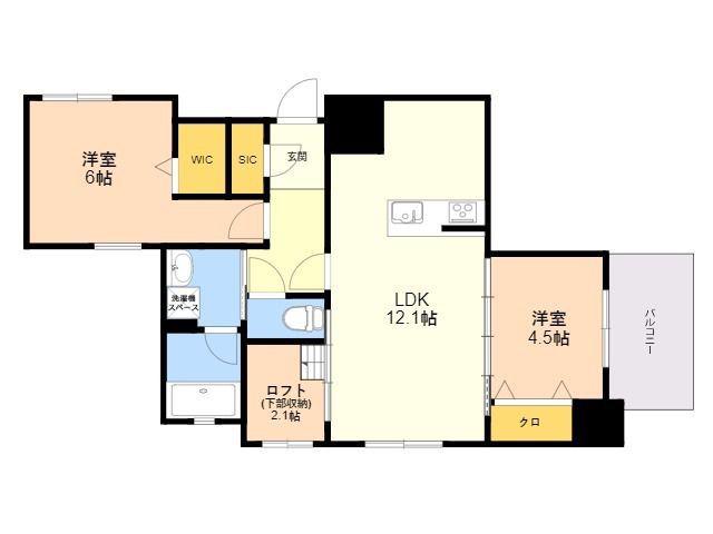MODERN ASPIRATION 平尾駅前(2LDK/3階)の間取り写真
