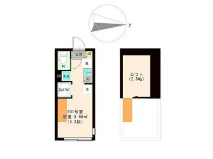 THE MARIS COURT 練馬(ワンルーム/1階)の間取り写真