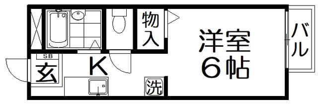 メゾネット香南(1K/1階)の間取り写真