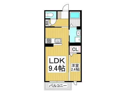 BLUE LEAF 岡谷銀座(1LDK/1階)の間取り写真