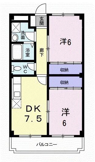 メゾン大島(2DK/2階)の間取り写真
