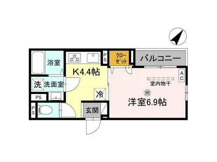 RIPOSO東加古川 I(1K/3階)の間取り写真