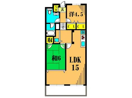 JR京浜東北線 大井町駅 徒歩11分 3階建 築37年(2LDK/1階)の間取り写真