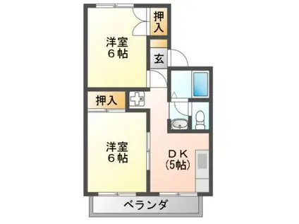 星野ハイツ(2DK/2階)の間取り写真