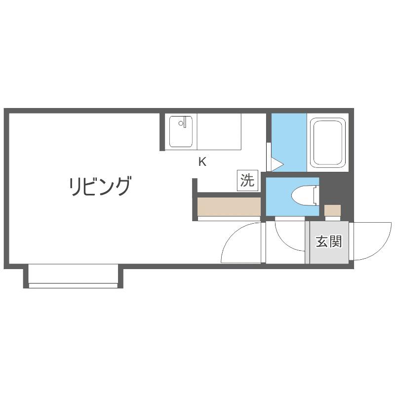 アルファアパル澄川(1K/2階)の間取り写真