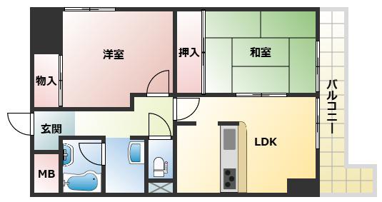 サンエクセル江井ヶ島(2LDK/4階)の間取り写真
