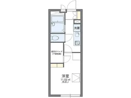 レオパレスシャルムII(1K/3階)の間取り写真
