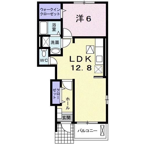 スカイハイツ22(1LDK/1階)の間取り写真