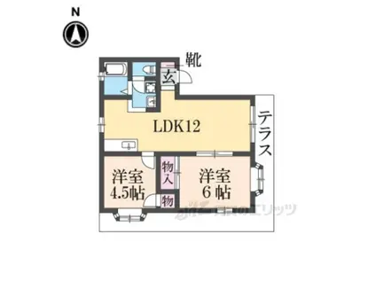 ベルメゾンⅡ(2LDK/1階)の間取り写真