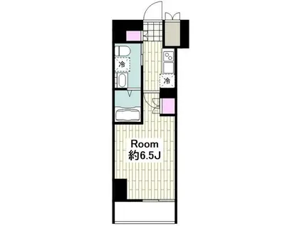 ハーモニーレジデンス横浜みなとみらい♯001(1K/4階)の間取り写真