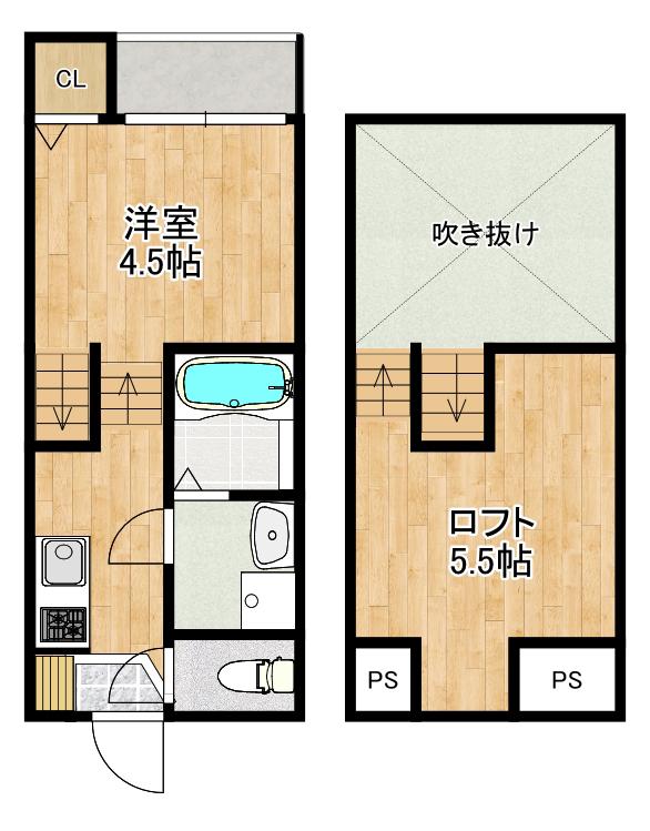 MODERN PALAZZO住吉レジサム(1SK/1階)の間取り写真