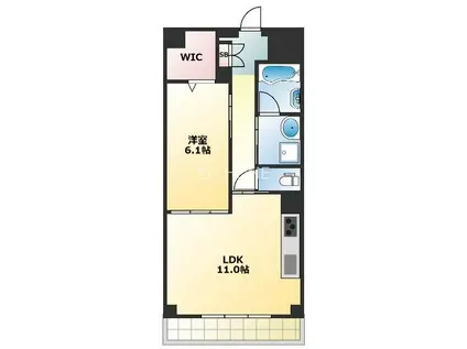 アベニール四天王寺(1LDK/7階)の間取り写真