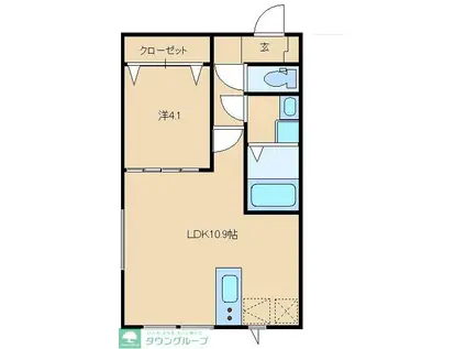 GREENNOAH(1LDK/1階)の間取り写真