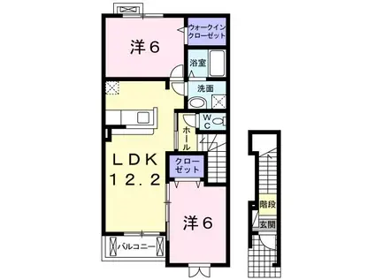 サンリットガーデン(2LDK/2階)の間取り写真