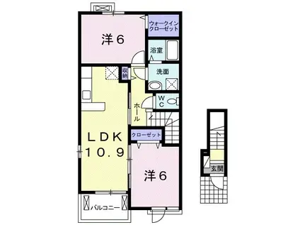 ストロベリーII(2LDK/2階)の間取り写真