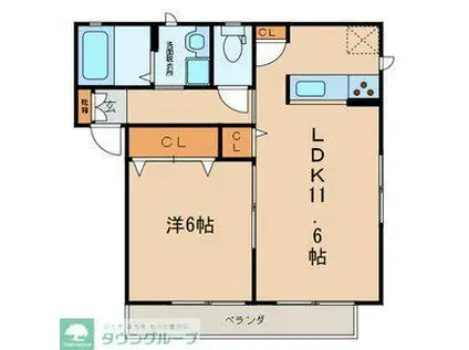 ドミール LOHAS(1LDK/2階)の間取り写真