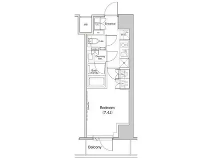 ザ・パークハビオ中野富士見町ガーデン(1K/2階)の間取り写真