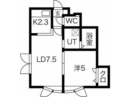 グレースノート35(1LDK/2階)の間取り写真