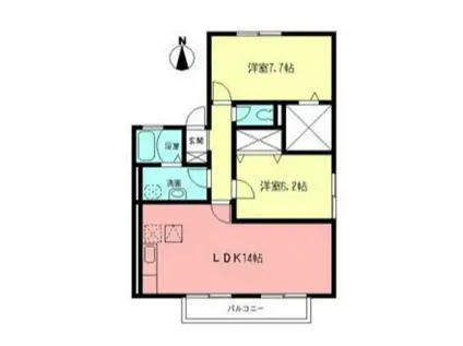 ルミエールAB(2LDK/2階)の間取り写真