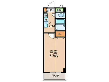 ファインコート新梅田(1K/4階)の間取り写真