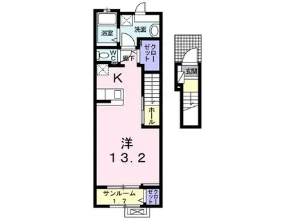 メゾン ド R・Y(ワンルーム/2階)の間取り写真