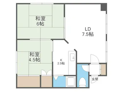 ハイムつきさむ台(2LDK/2階)の間取り写真