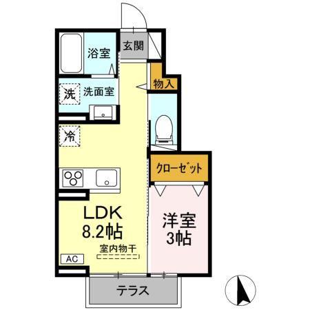 ヴィラ ベアテ(1LDK/1階)の間取り写真