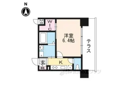 プレサンス THE KYOTO 東福寺 ウエスト(1K/1階)の間取り写真