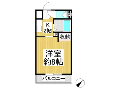 カスターニャ(1K/2階)の間取り写真